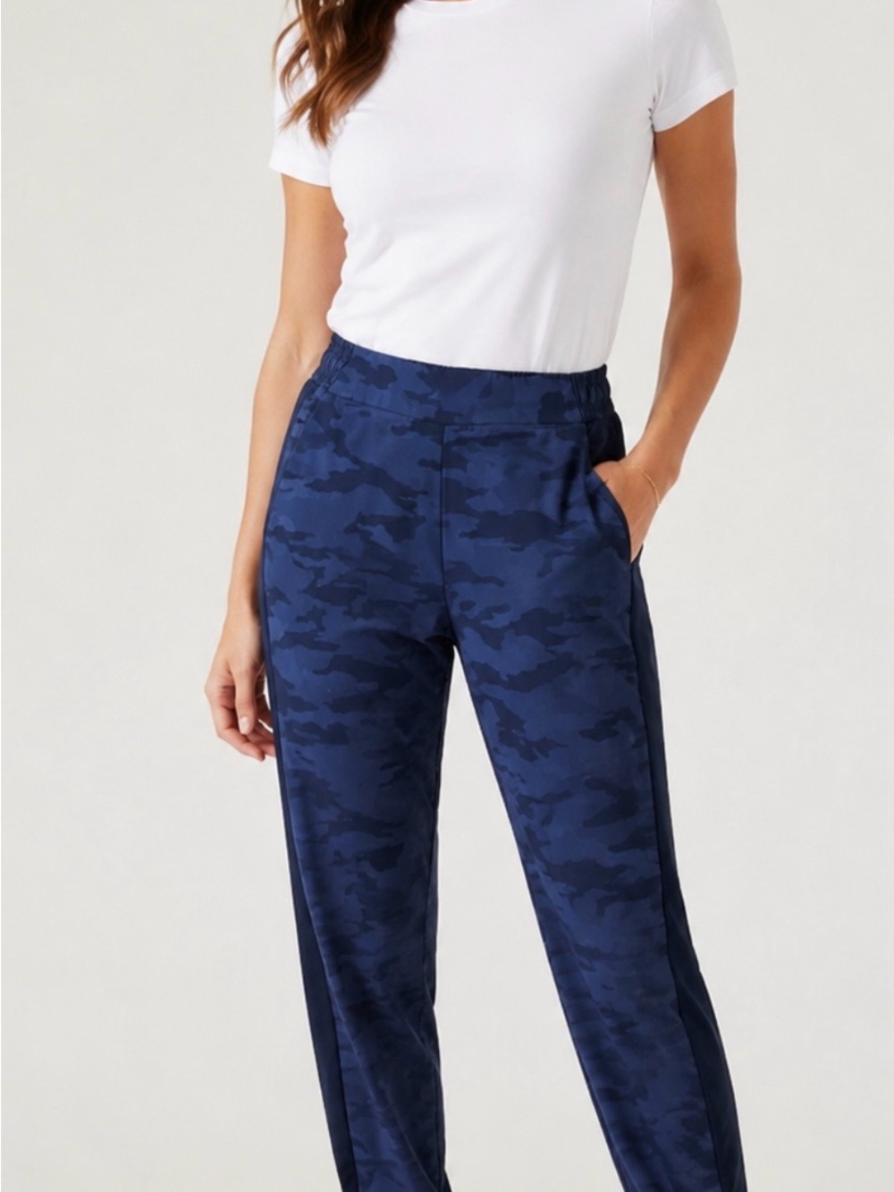 Athleta Brooklyn Textured Joggers Navy Blue Camo Size 6